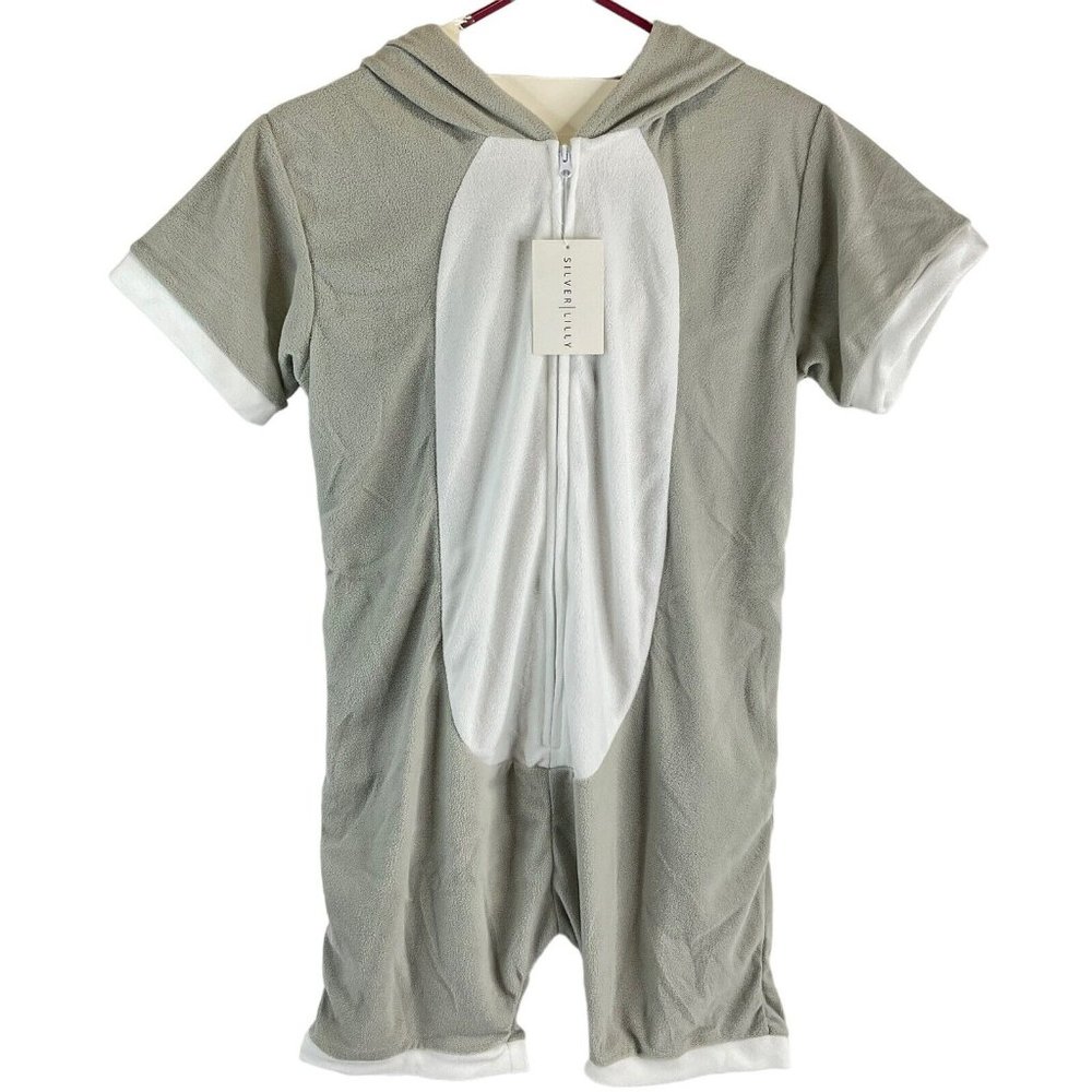 Funziez Romper Elephant 1 Piece M Short Slv Plush costume Halloween Jumpsuit Nwt - Picture 2 of 14
